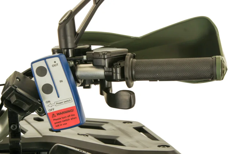 Controle remoto do guincho do Markx Hammer 200 PRO SERIES, preso ao guidão